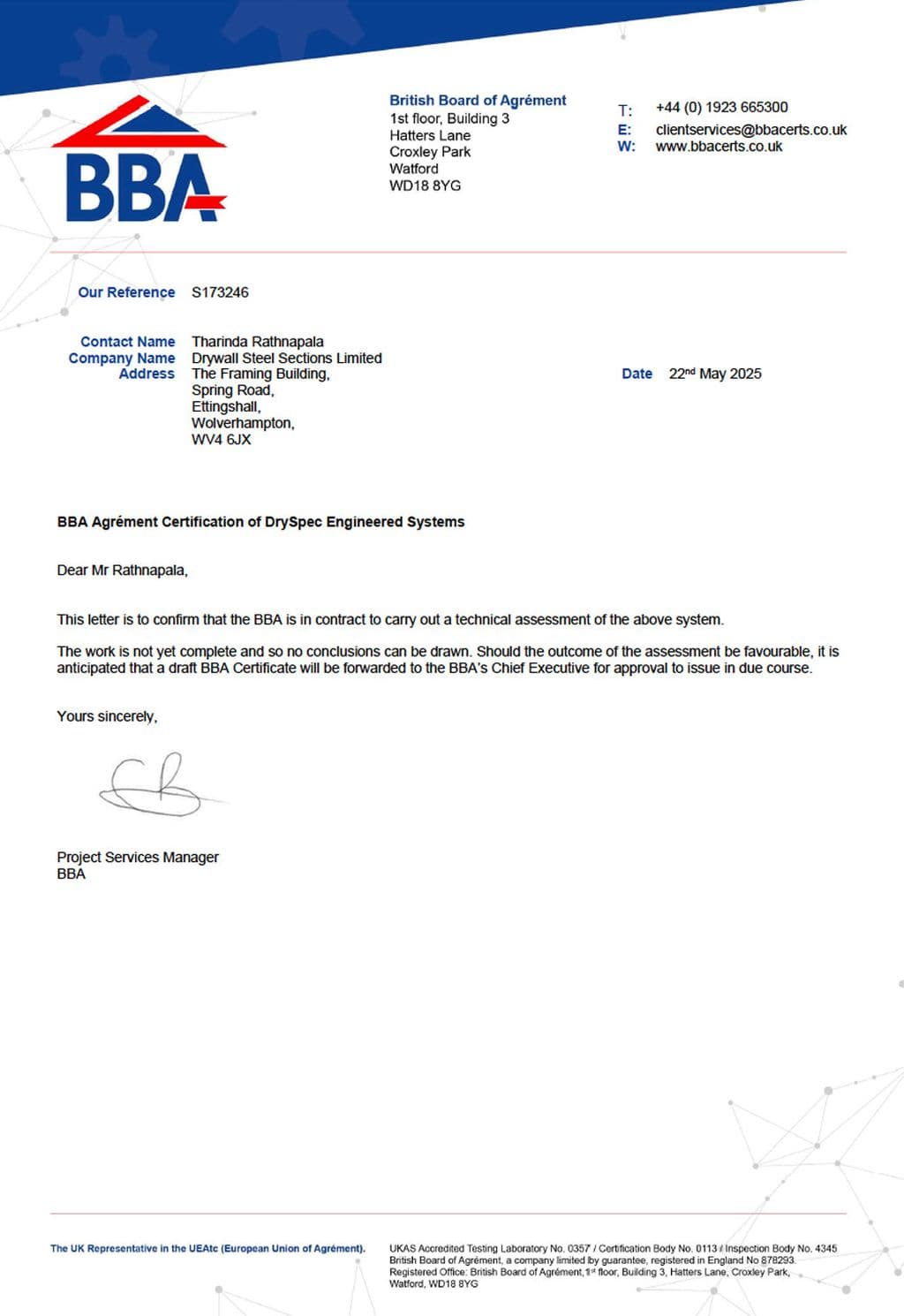 British Board of Agr&eacute;ment Accredited