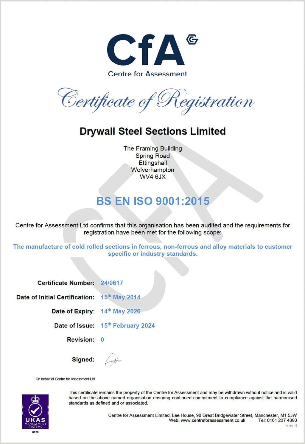 ISO9001 (QMS certified for conformity)